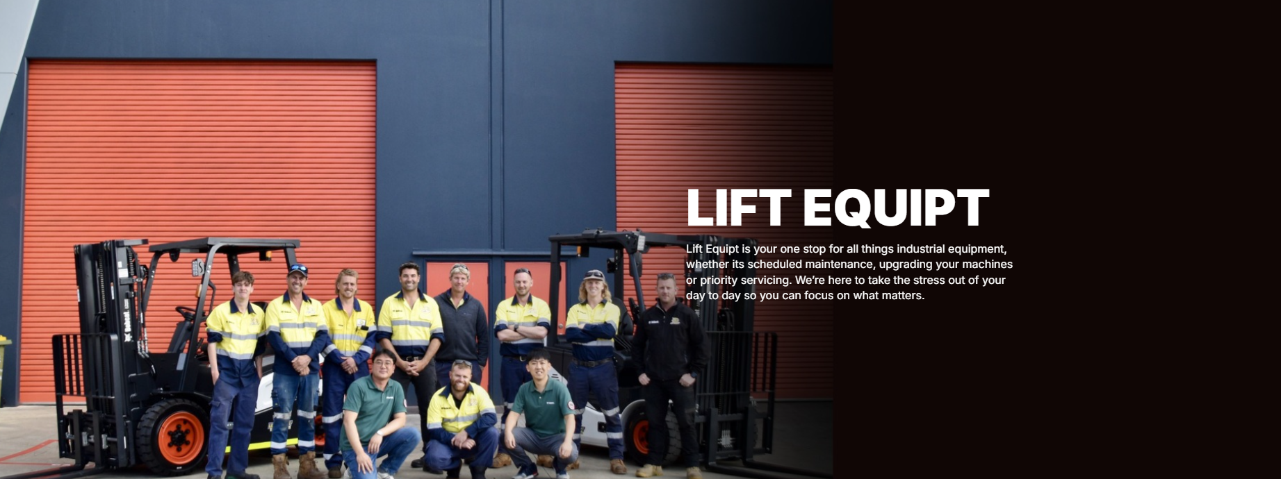 The Lift Equipt local Australian workforce — technicians, sales and service team